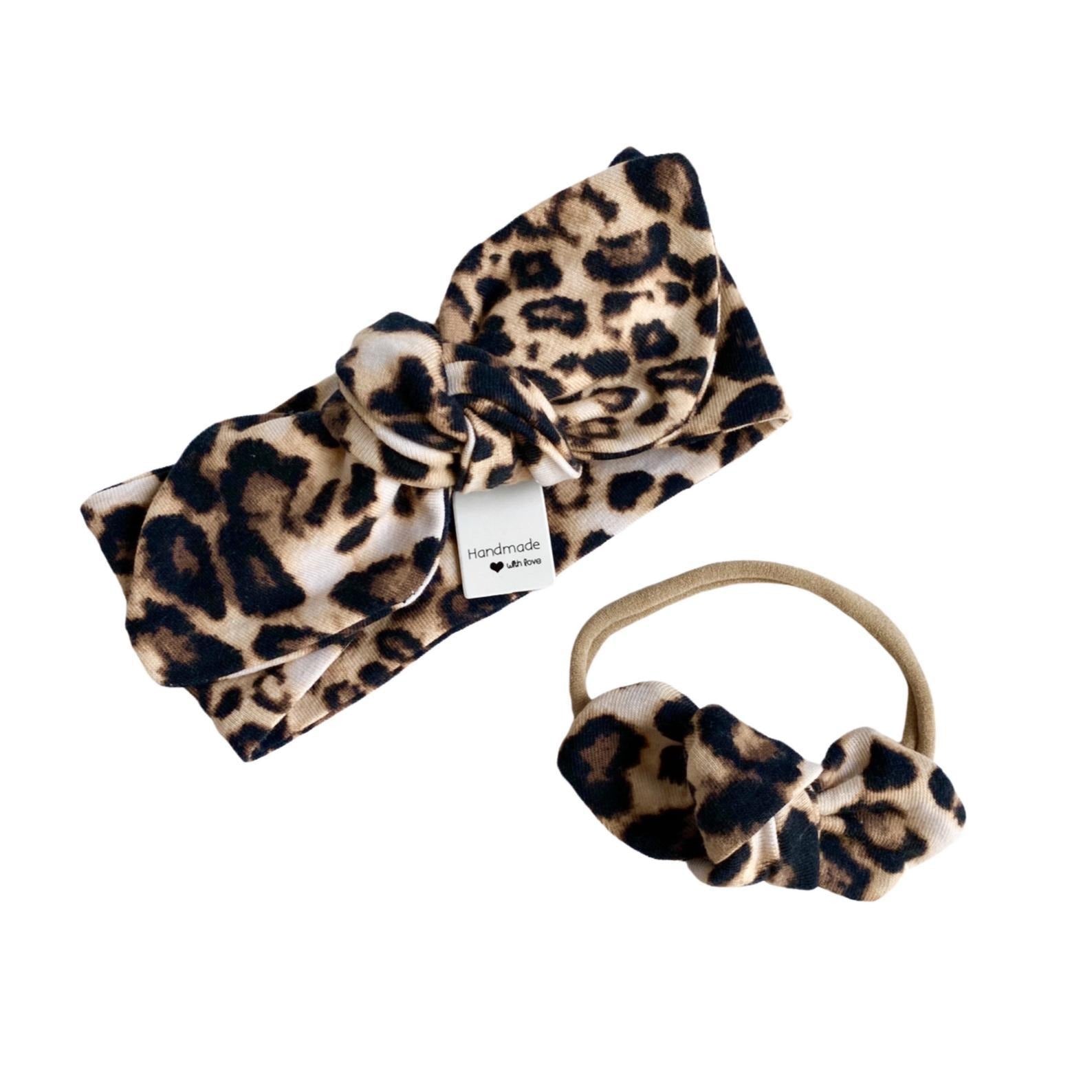 Tan Black Leopard Spot Leggings and/or Headbands