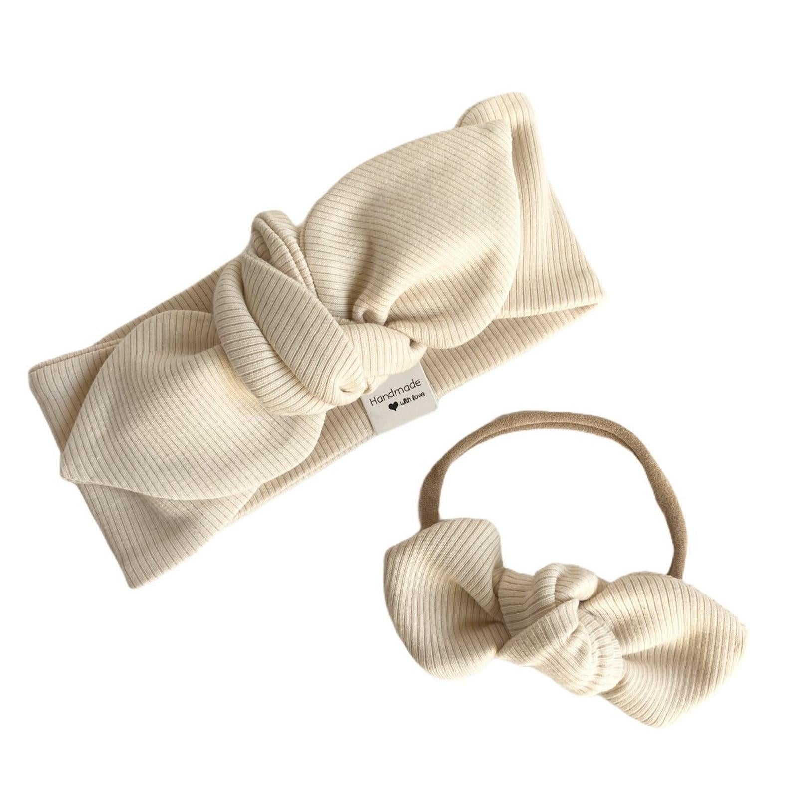 Cream Ribbed Headbands