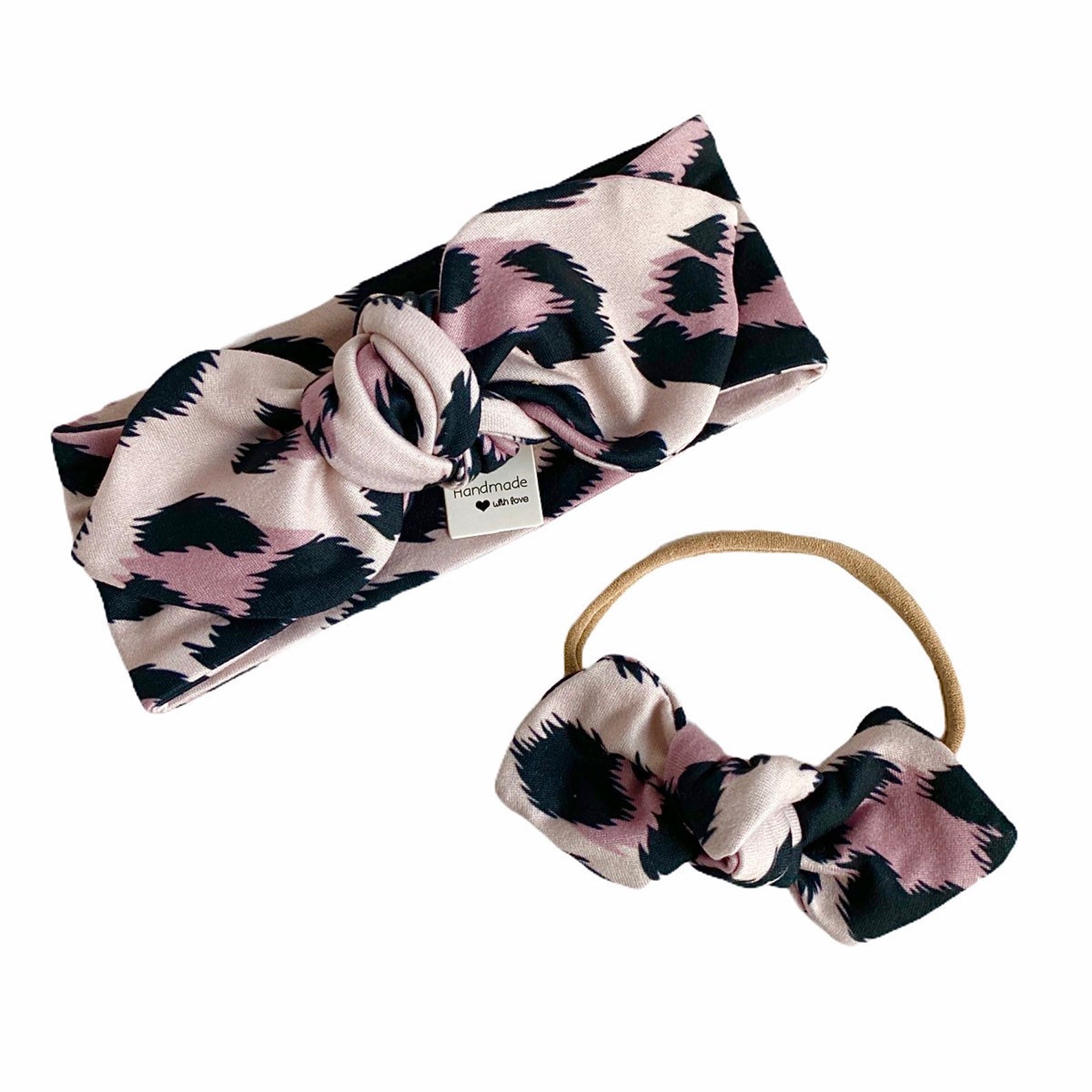 Peach Mauve Leopard Bummies and/or Headbands