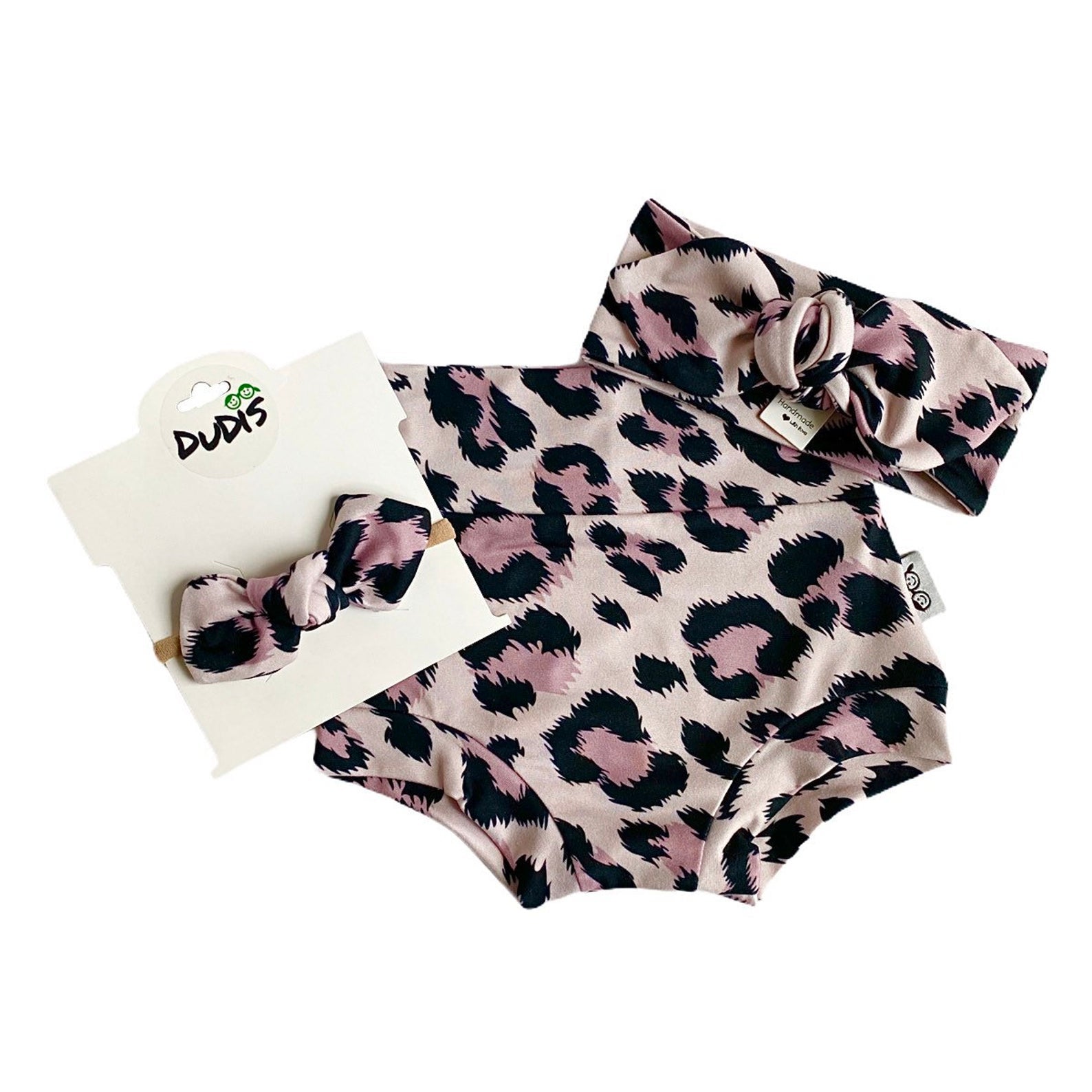 Peach Mauve Leopard Bummies and/or Headbands
