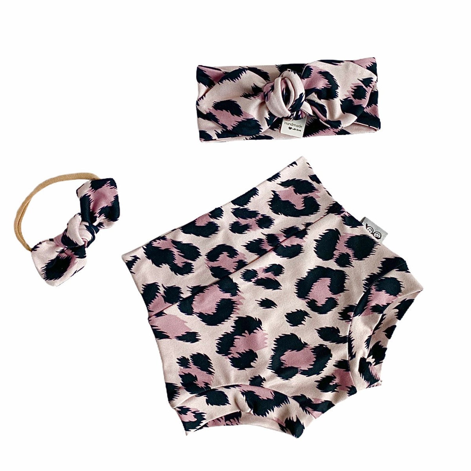 Peach Mauve Leopard Bummies and/or Headbands