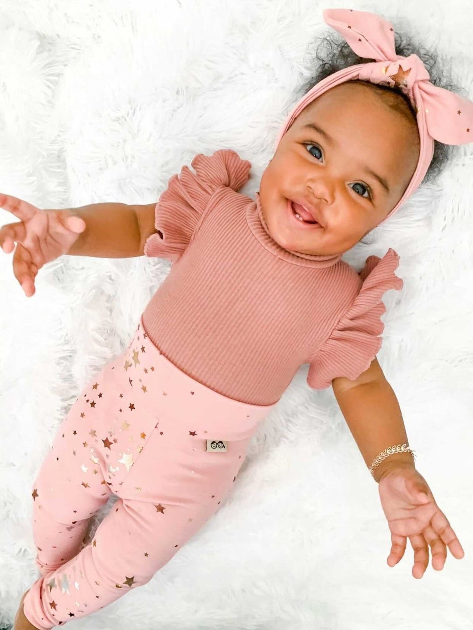 Foil Stars on Blush Leggings