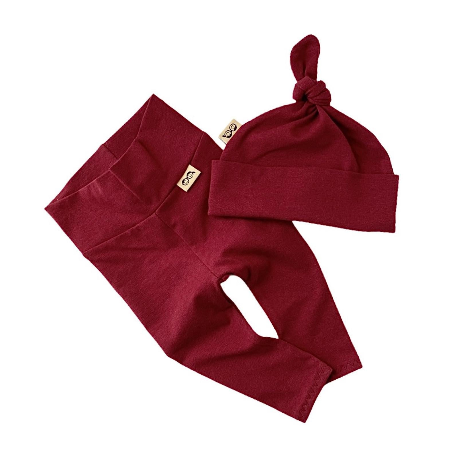 Burgundy Leggings and/or Beanie Knot Hat