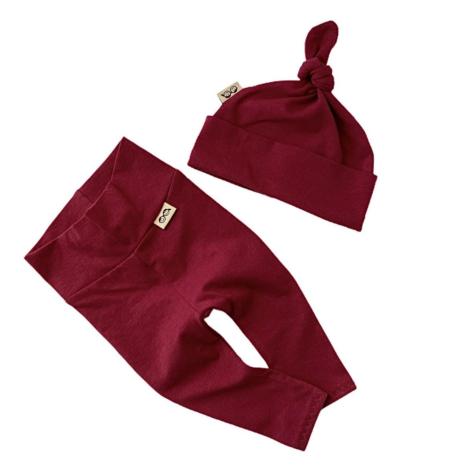 Burgundy Leggings and/or Beanie Knot Hat
