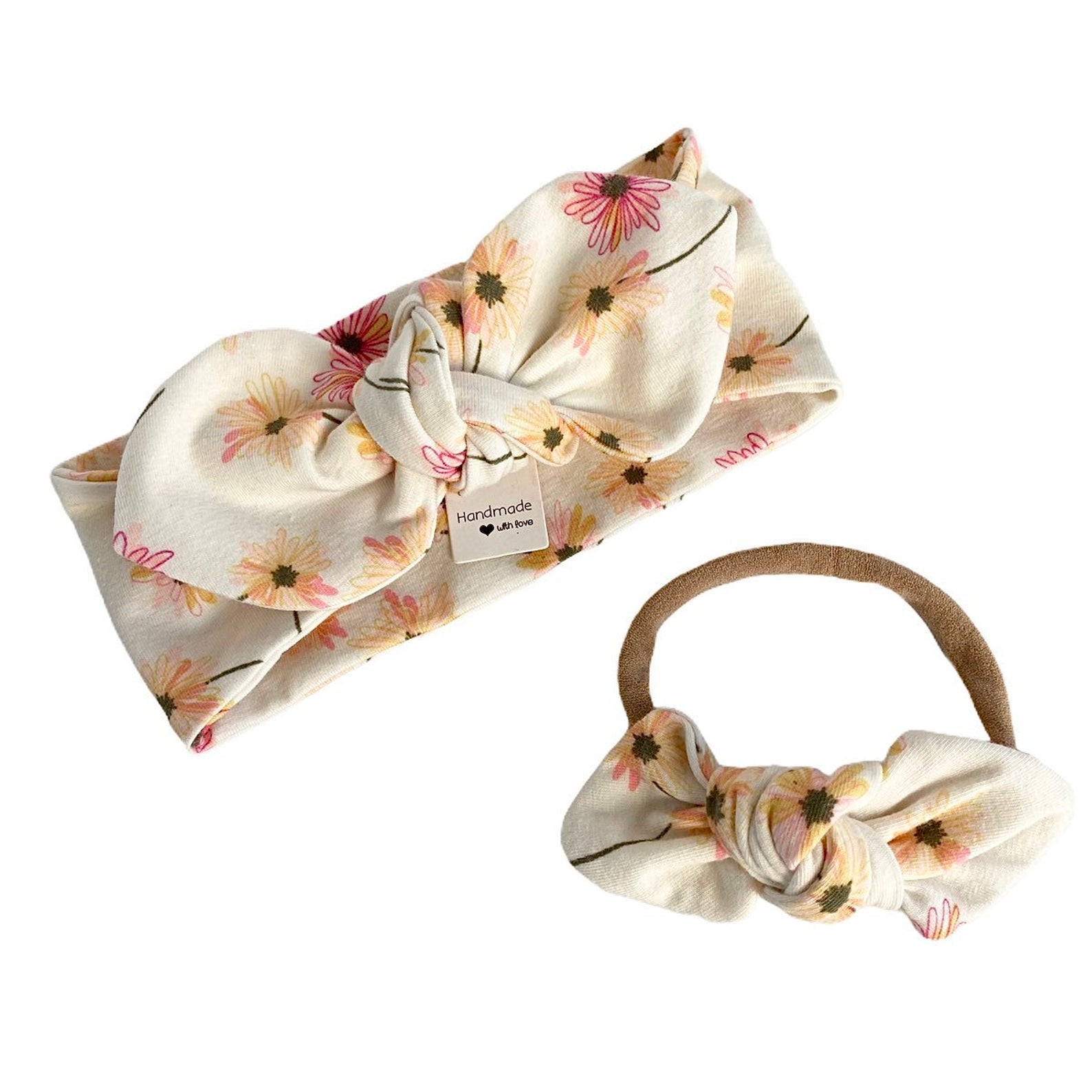 Cream Floral Bummies and/or Headbands