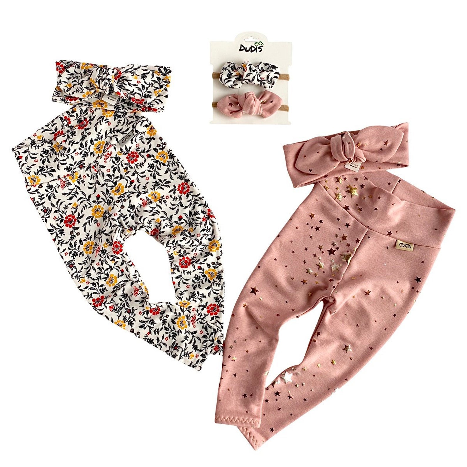 Ivory Floral Leggings and/or Headbands