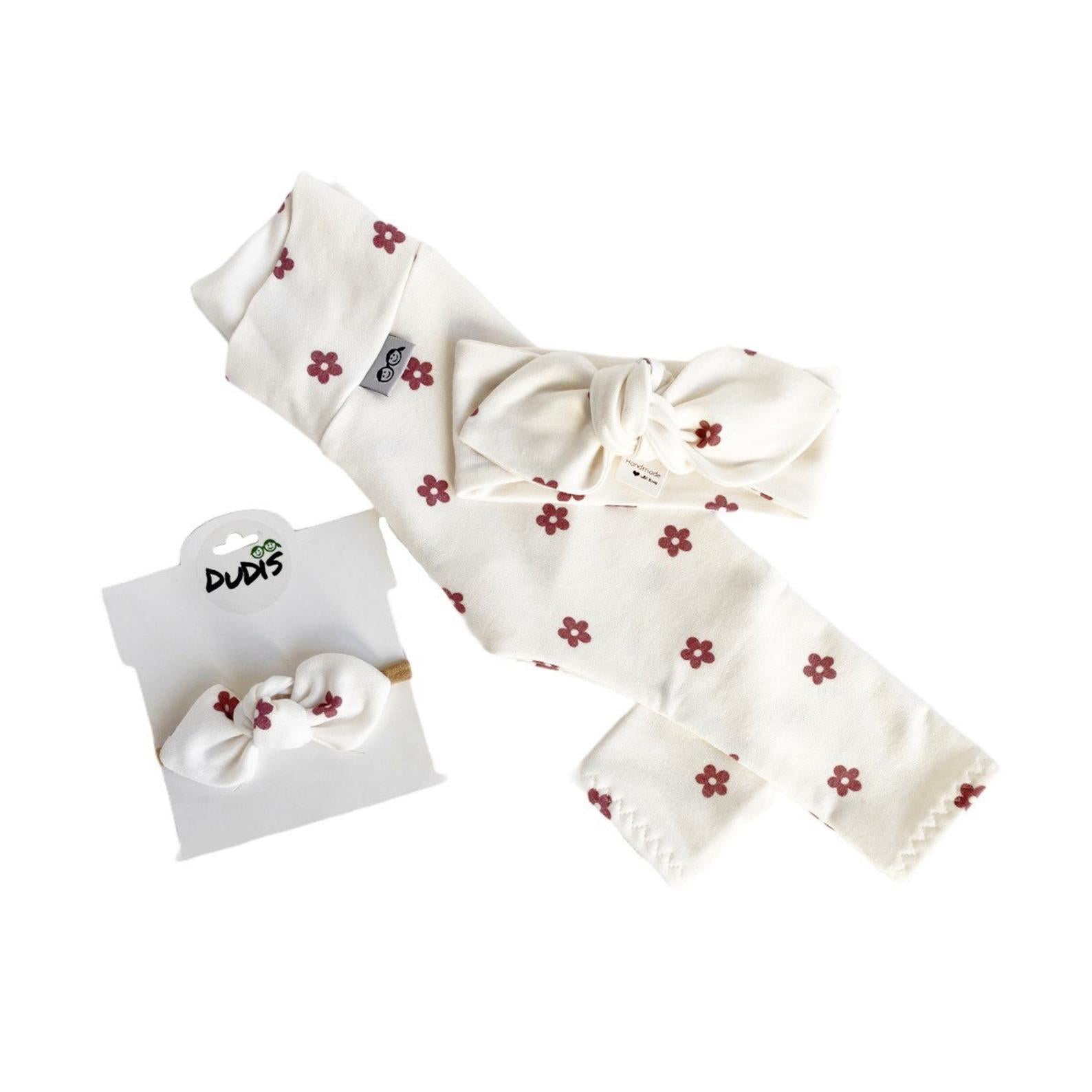 Mauve Ivory Dainty Flower Leggings and/or Headbands