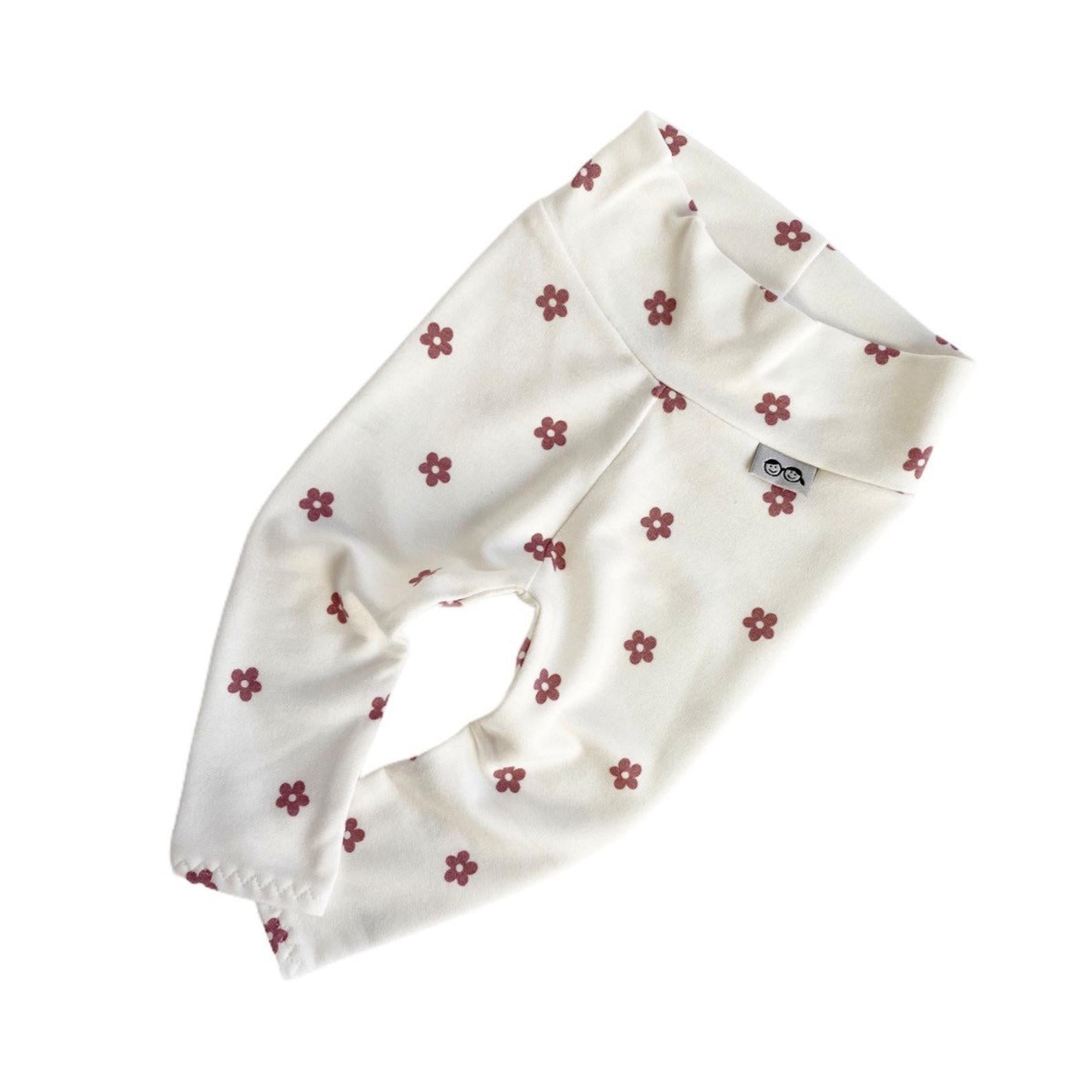 Mauve Ivory Dainty Flower Leggings and/or Headbands