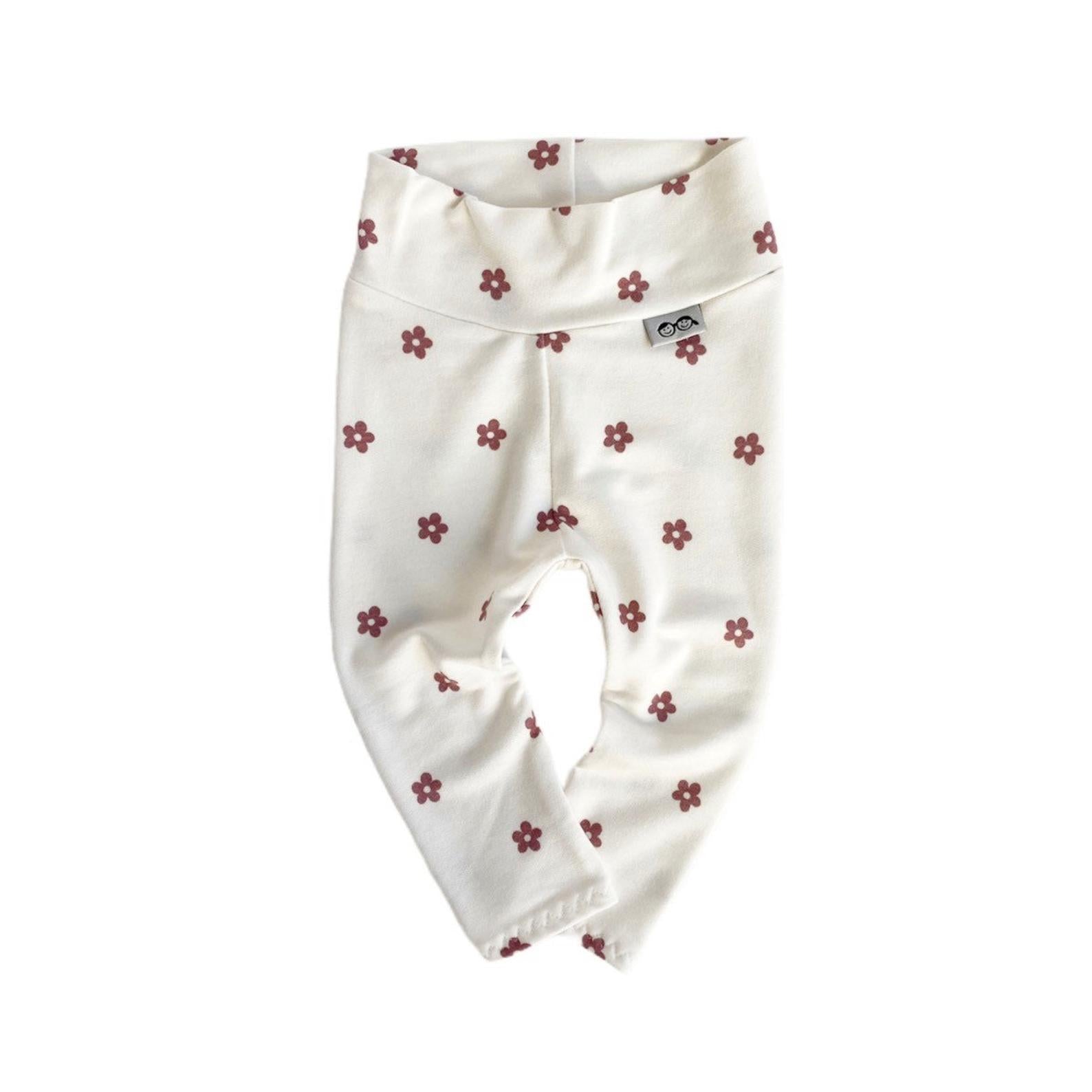 Mauve Ivory Dainty Flower Leggings and/or Headbands