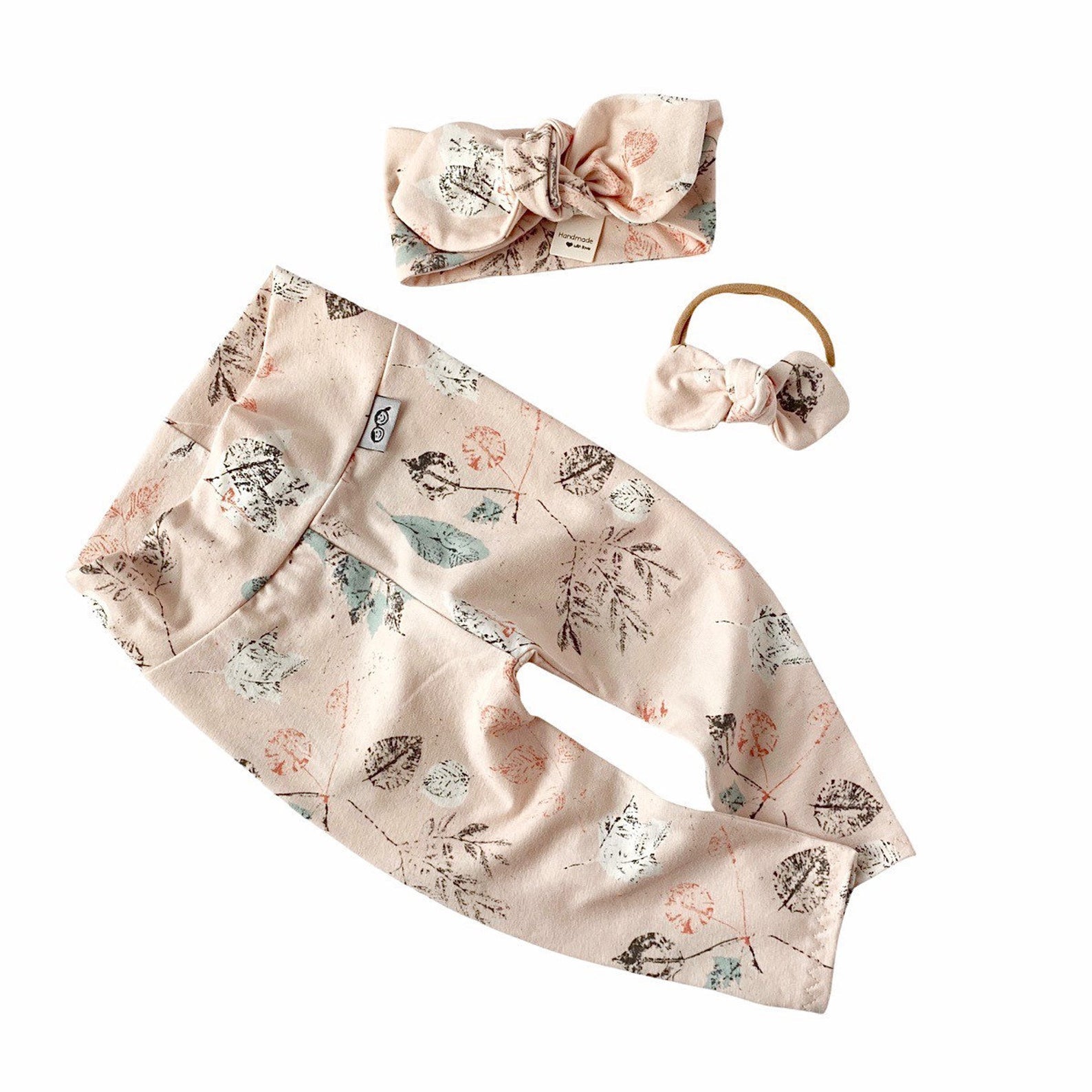 Fossil Foliage on Cream Leggings and/or Headbands