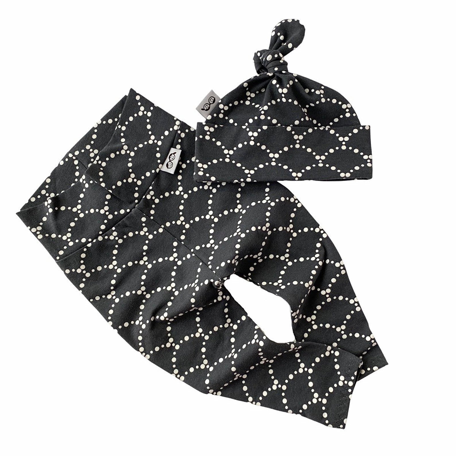 Ripples Black Leggings and/or Beanie Knot Hat
