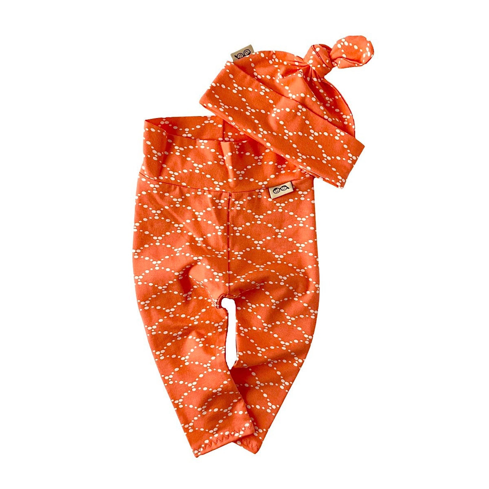 Ripples Coral Leggings and/or Beanie Knot Hat