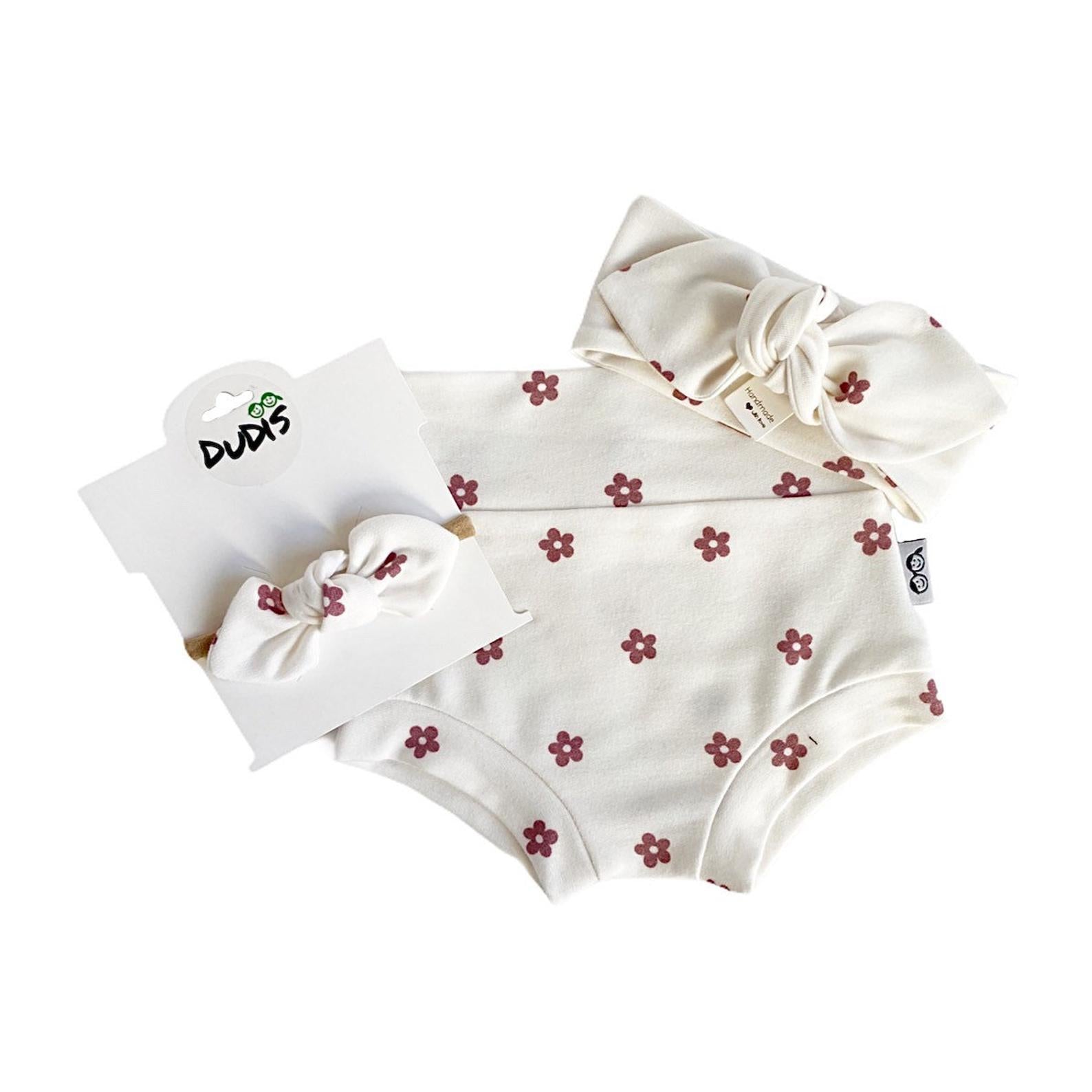 Mauve Ivory Dainty Flower Bummies and/or Headbands