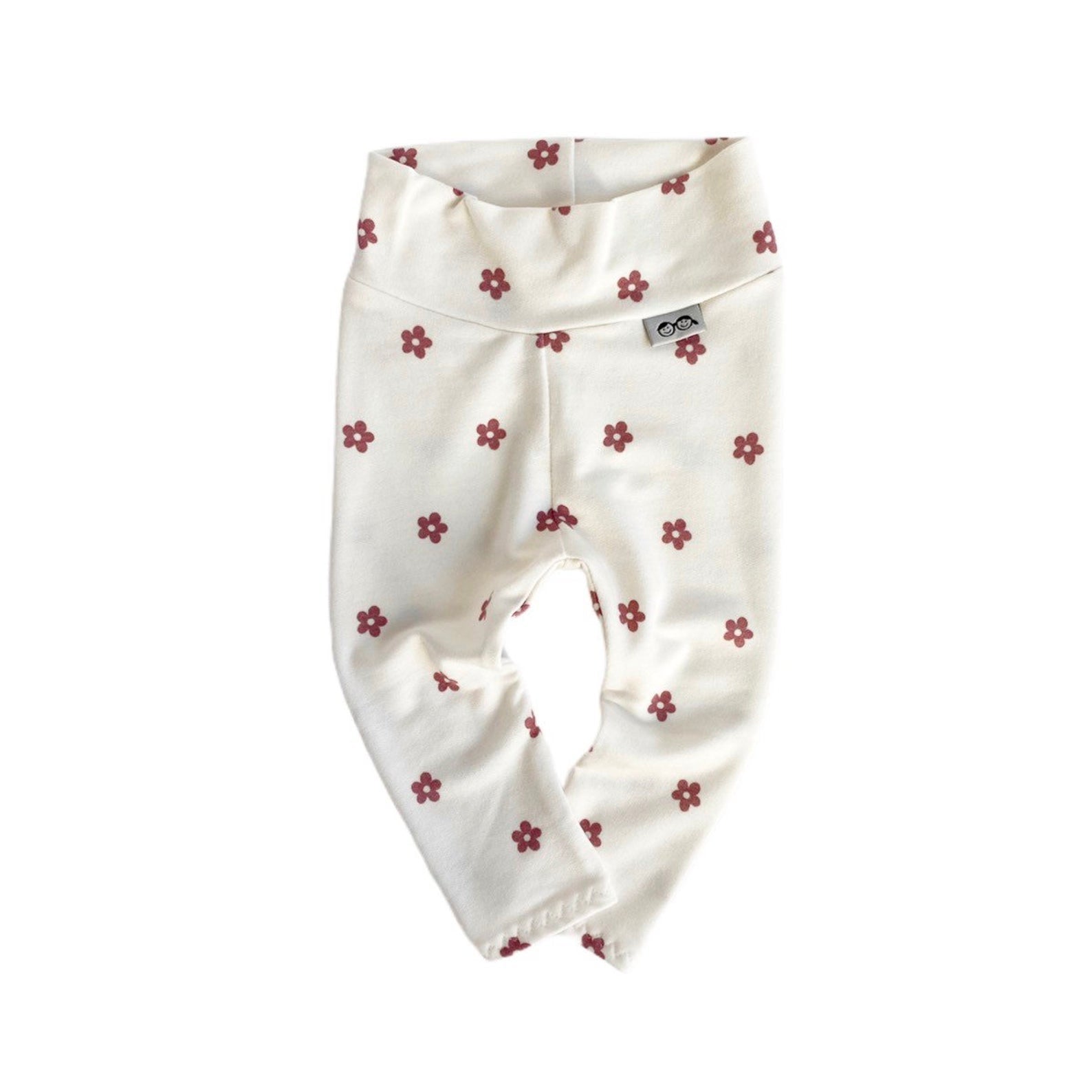 Mauve Ivory Dainty Flower Leggings and/or Beanie Knot Hat