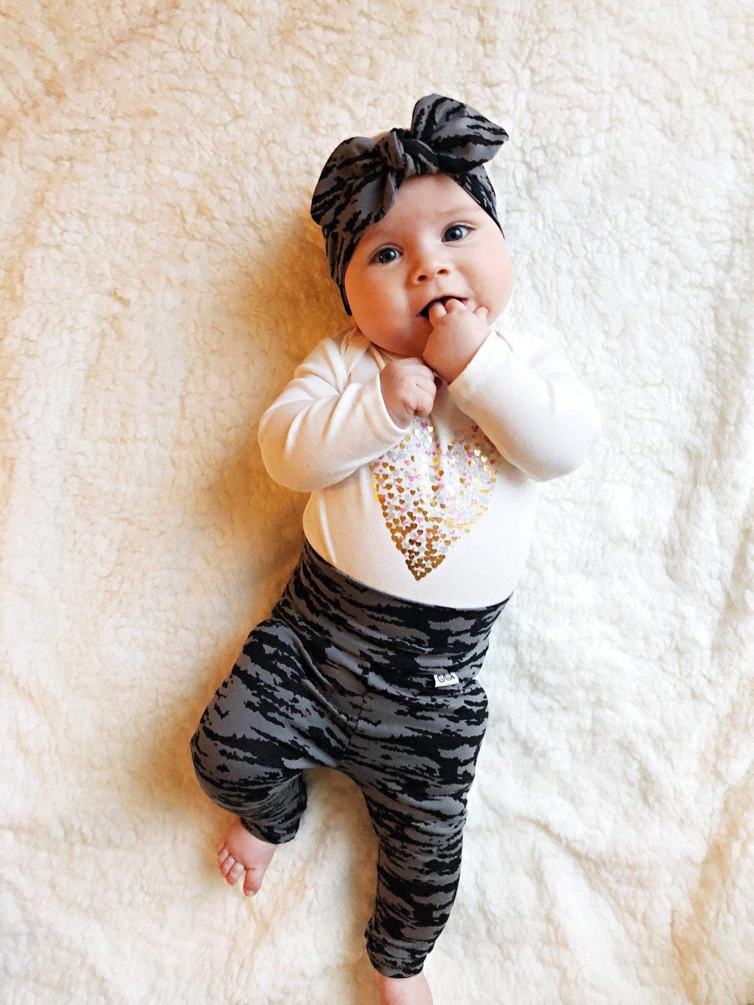 Black and Gray Zebra Leggings