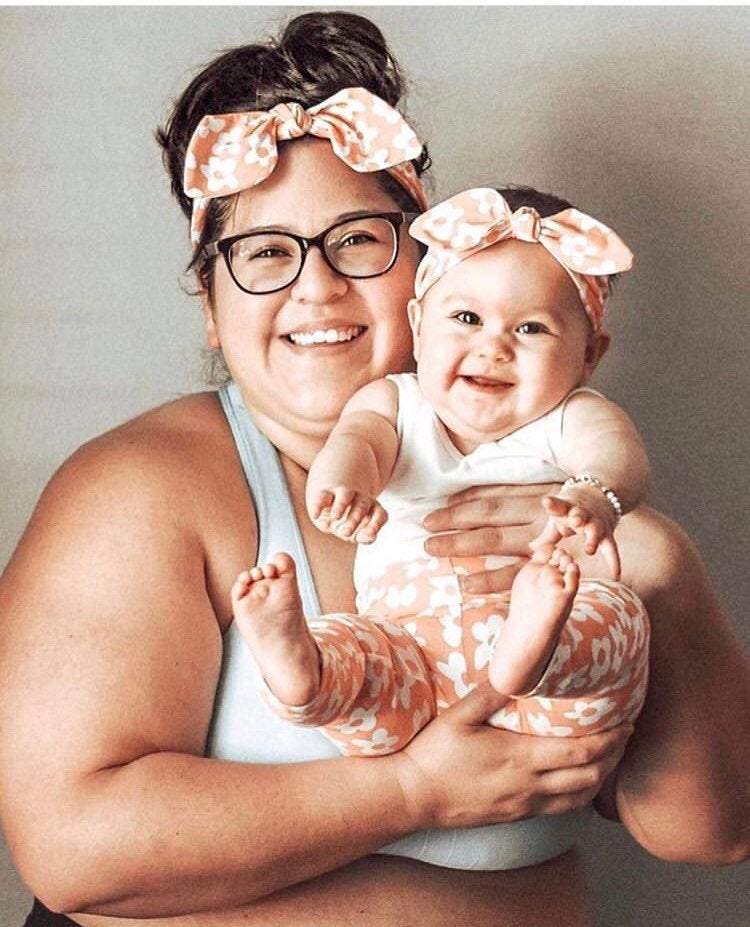 Peach Windy Floral Leggings and/or Headbands