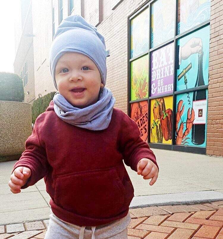 Grey Slouchy Beanie and Infinity Scarf