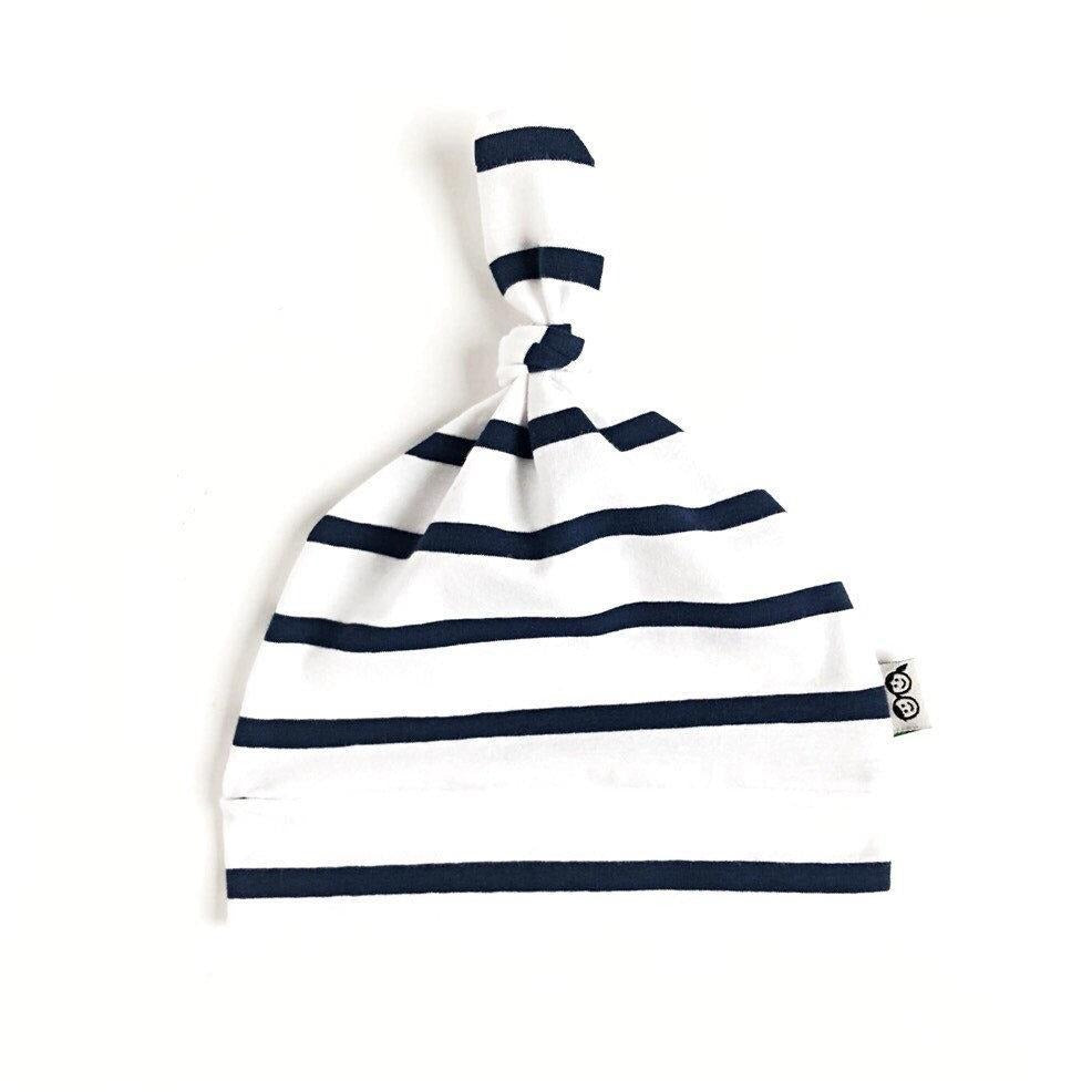 White Navy Striped Leggings and/or Knot Hat
