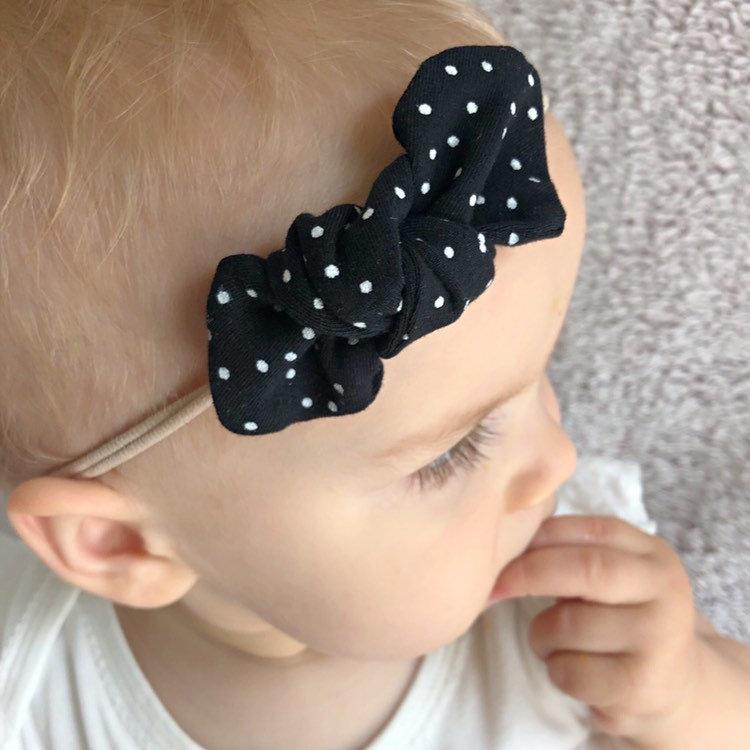 Black and White Polka Dot Leggings and/or Headbands