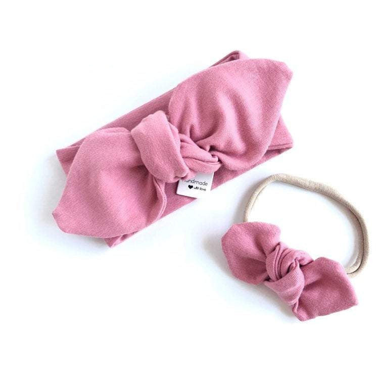 Old Rose, Charcoal, Black - Top Knot Headbands