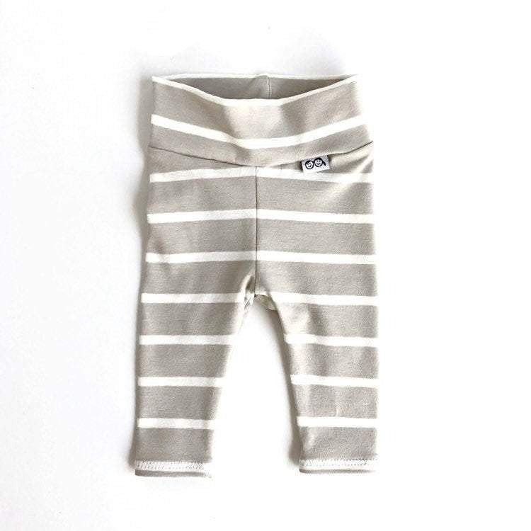 Grey White Striped Leggings and/or Knot Beanie Hat