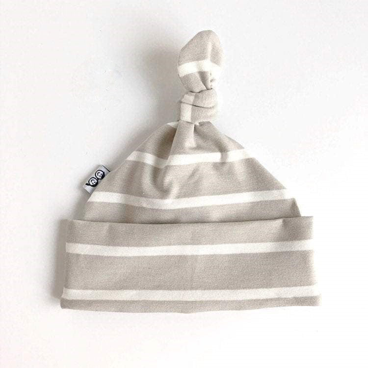 Grey White Striped Leggings and/or Knot Beanie Hat