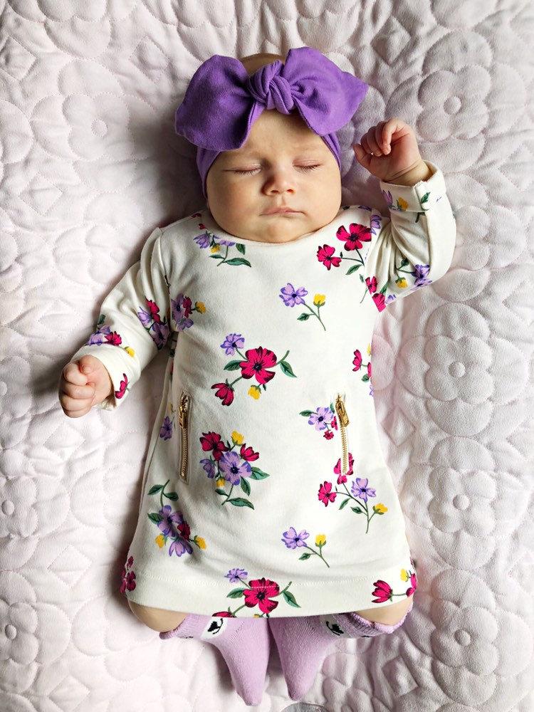 Purple, White, Black - Top Knot Headbands