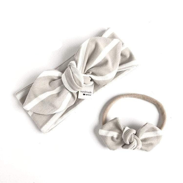 Grey White Striped Leggings and/or Headbands