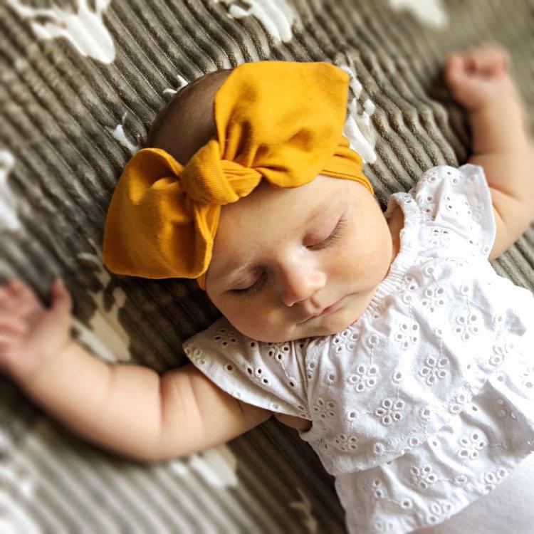 Yellow Mustard, Burgundy Red, Dark Olive - Top Knot Headbands