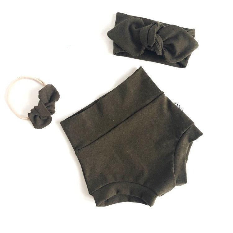 Dark Olive Bummies and/or Headbands