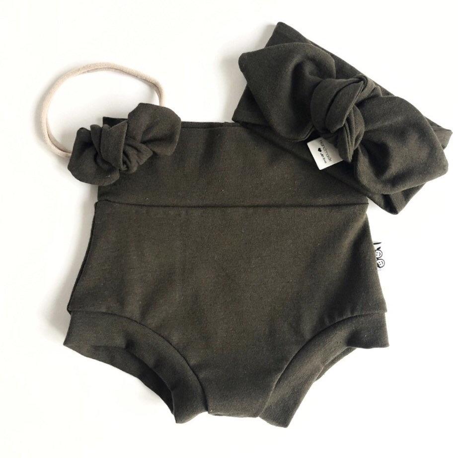 Dark Olive Bummies and/or Headbands