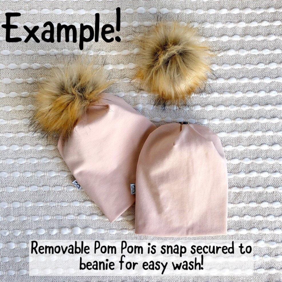 White Faux Fur Pom Pom Hat and Infinity Scarf