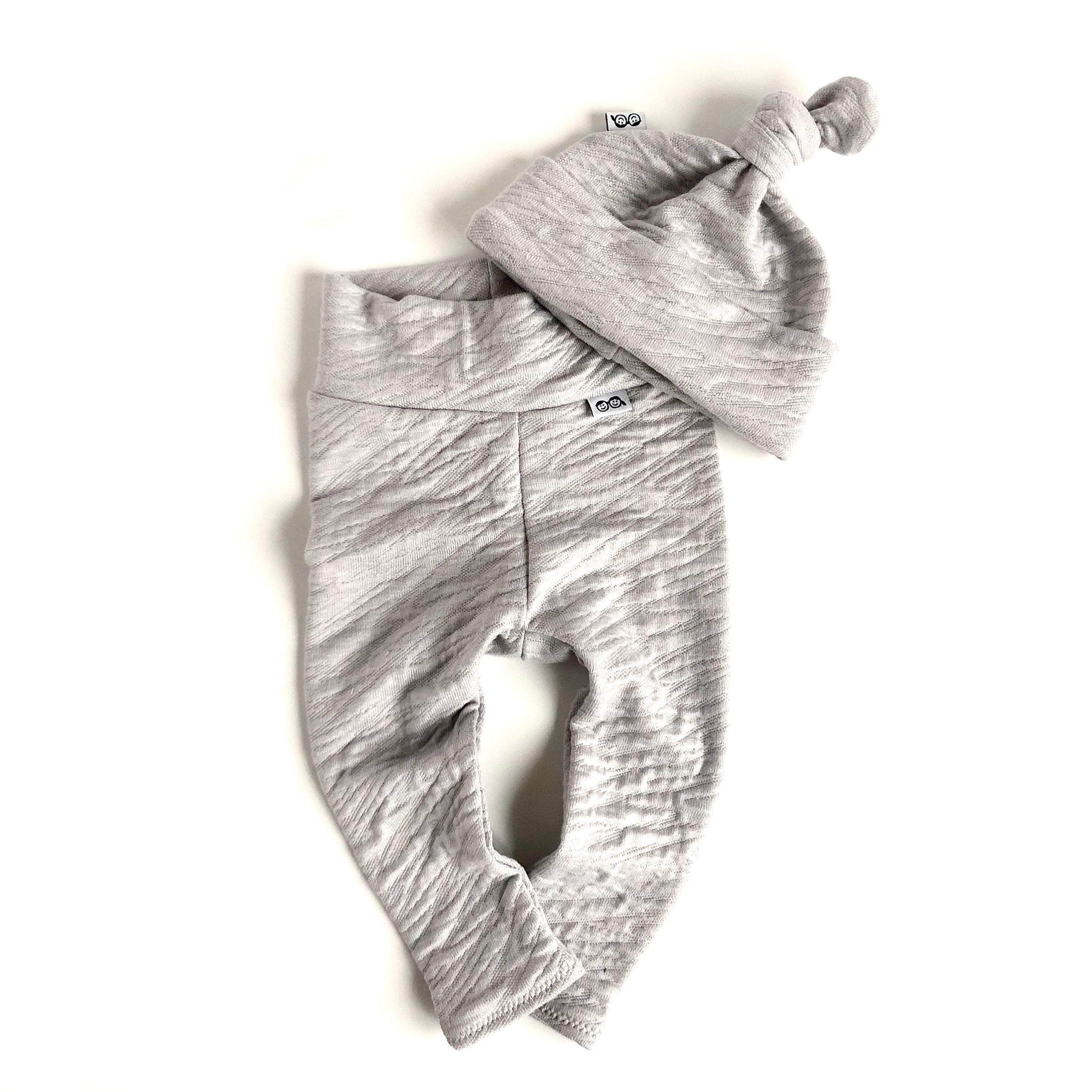 Grey Textured Leggings and/or Knot Beanie Hat