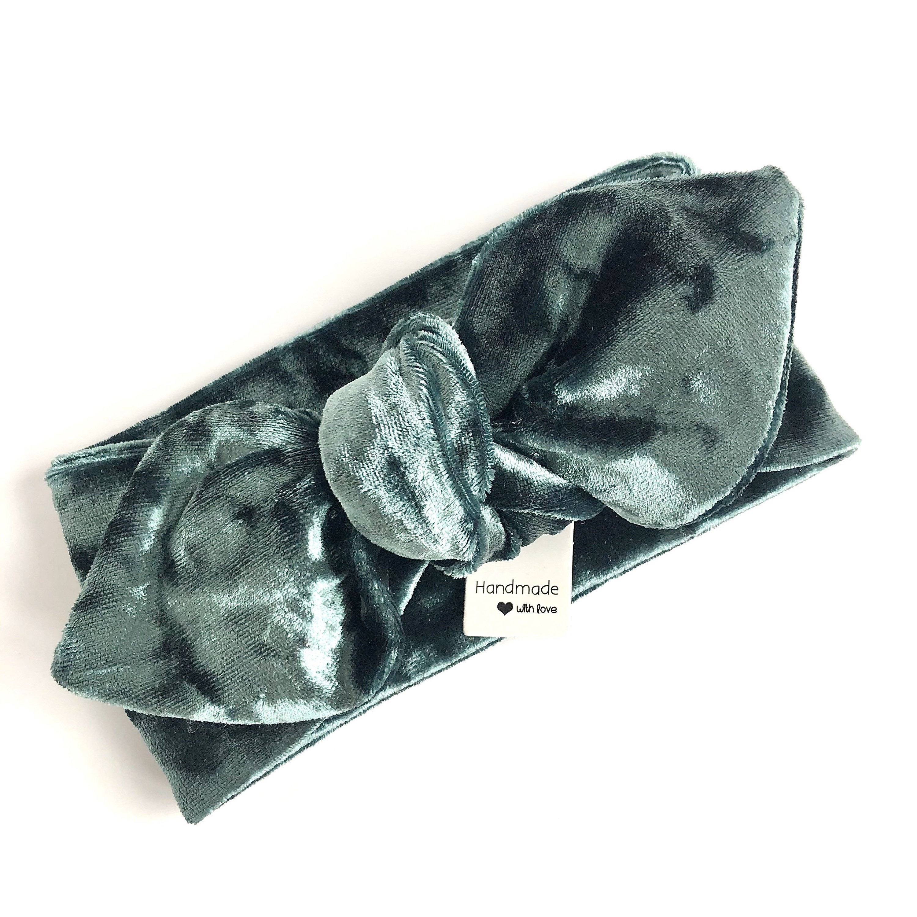 Rose, Green, Burgundy Velvet Headbands