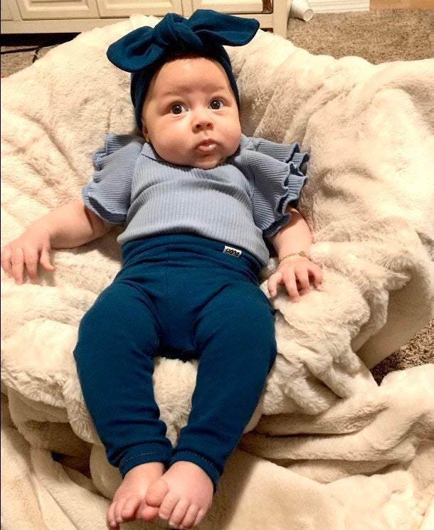 Peacock Blue Leggings and/or Headbands