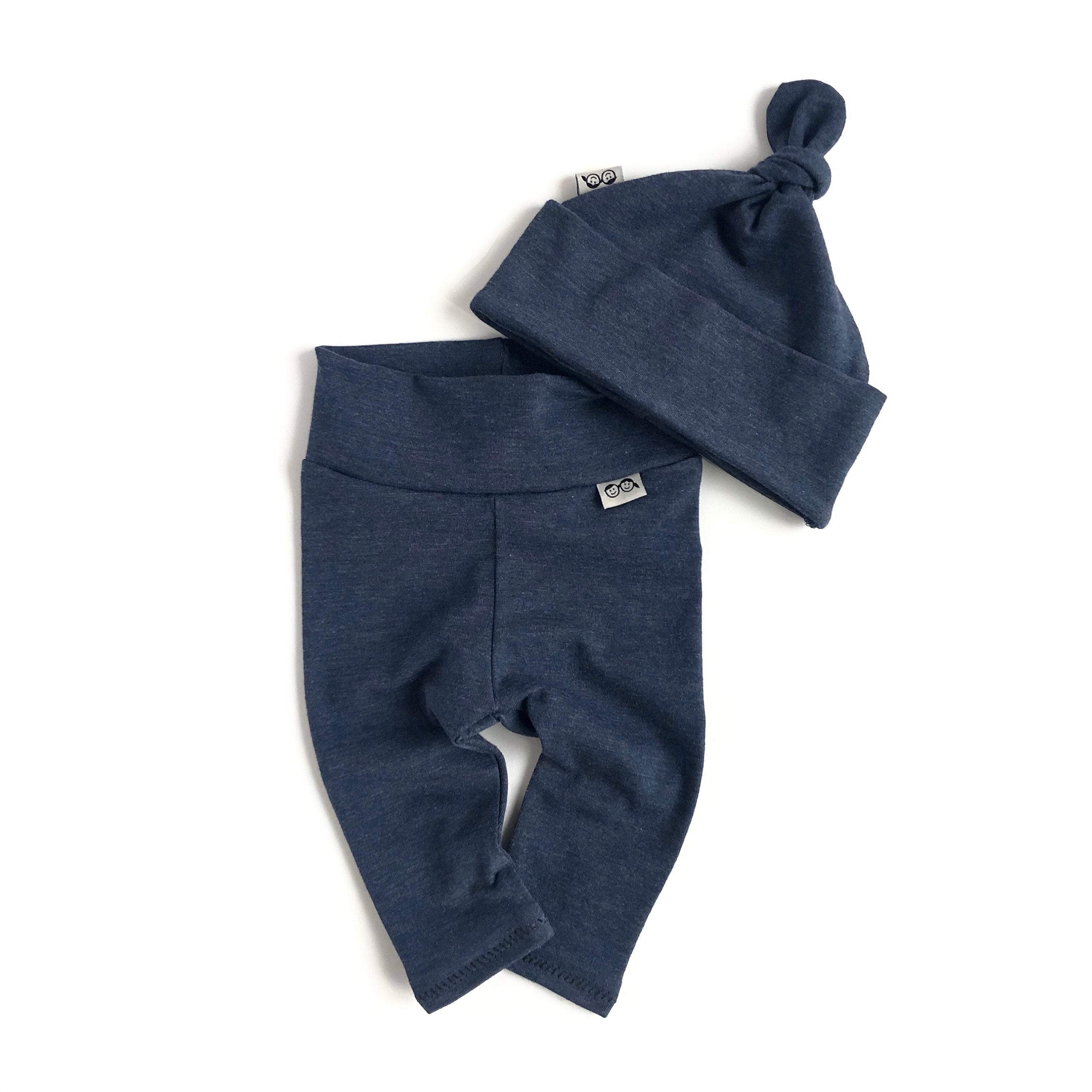Heather Navy Leggings and/or Beanie Knot Hat