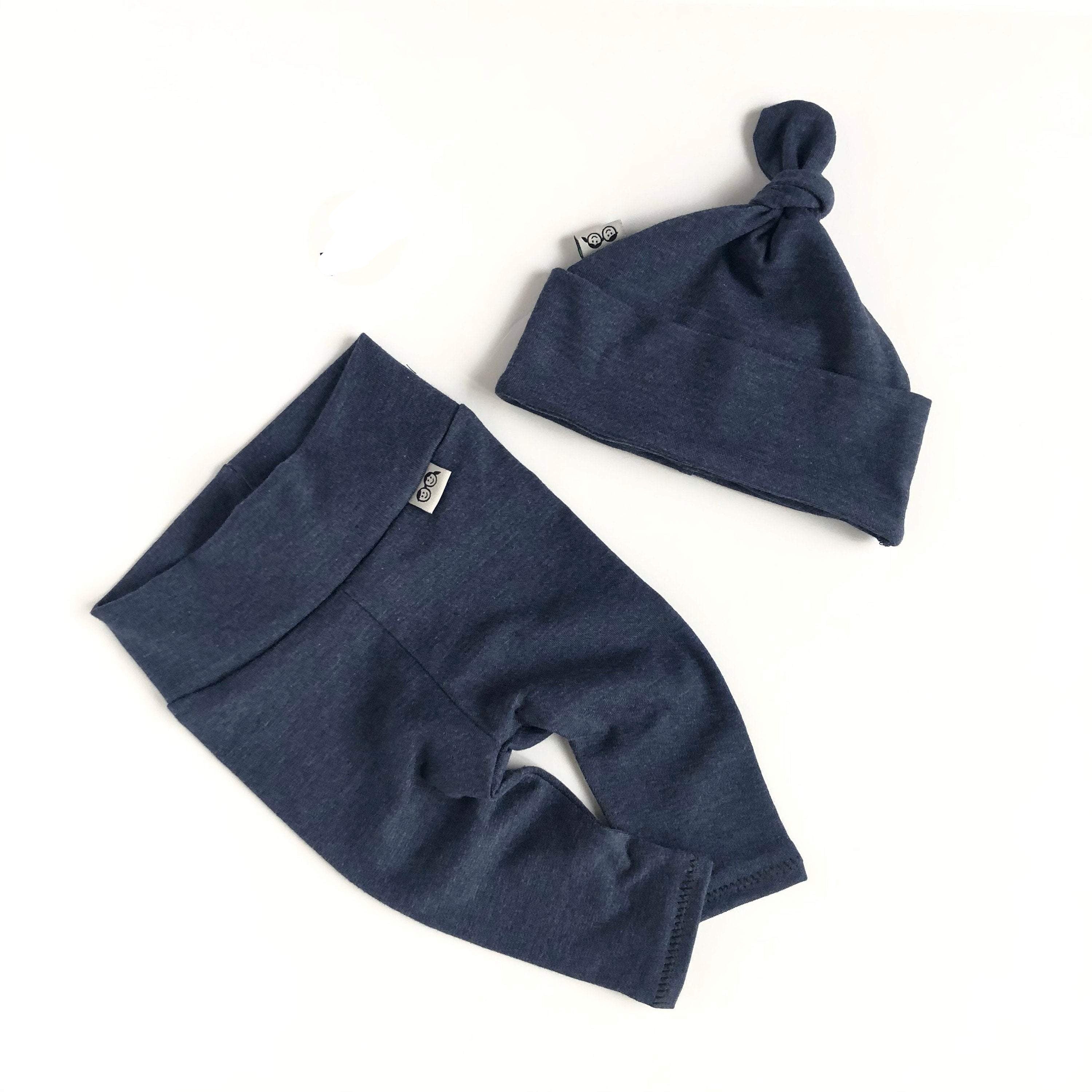 Heather Navy Leggings and/or Beanie Knot Hat