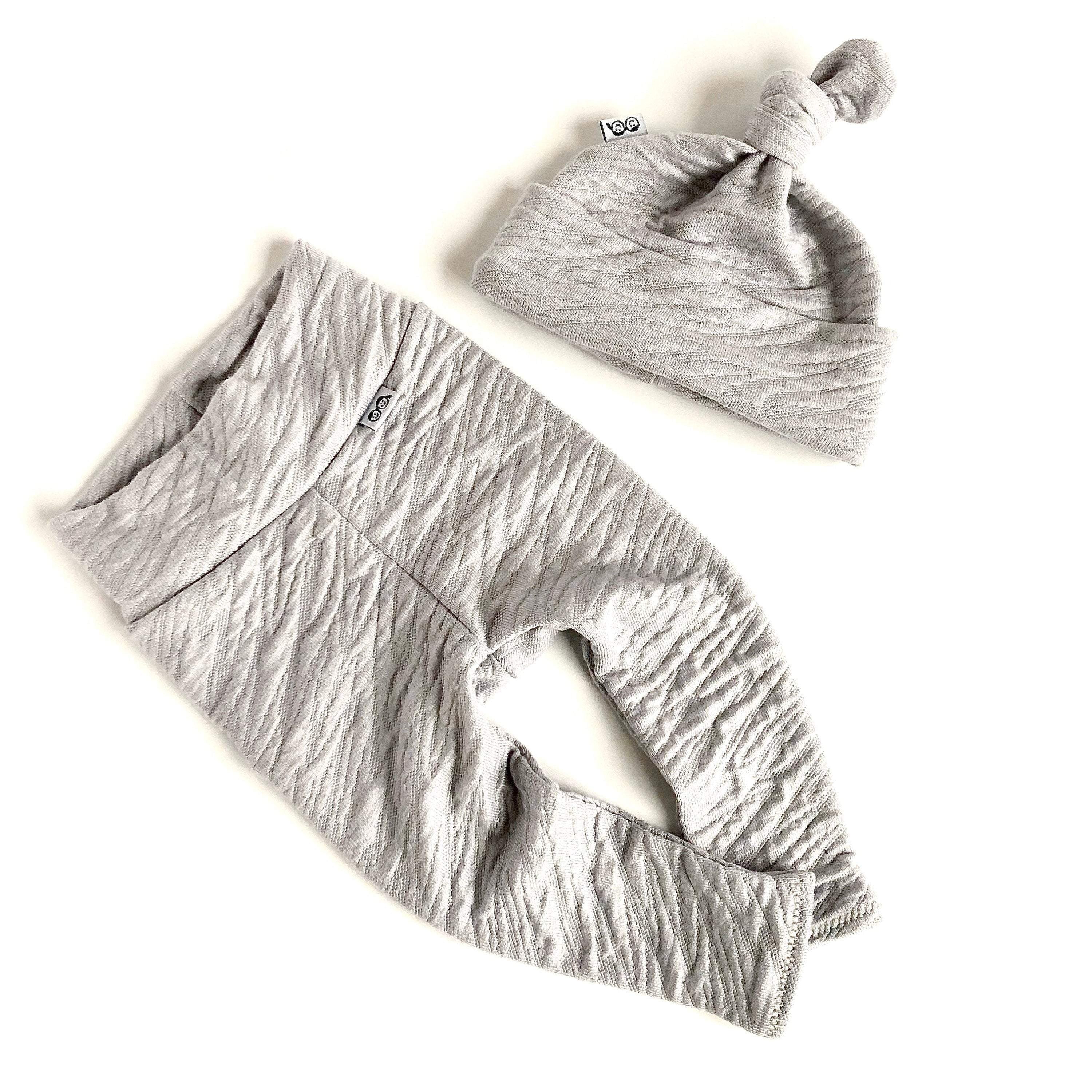Grey Textured Leggings and/or Knot Beanie Hat