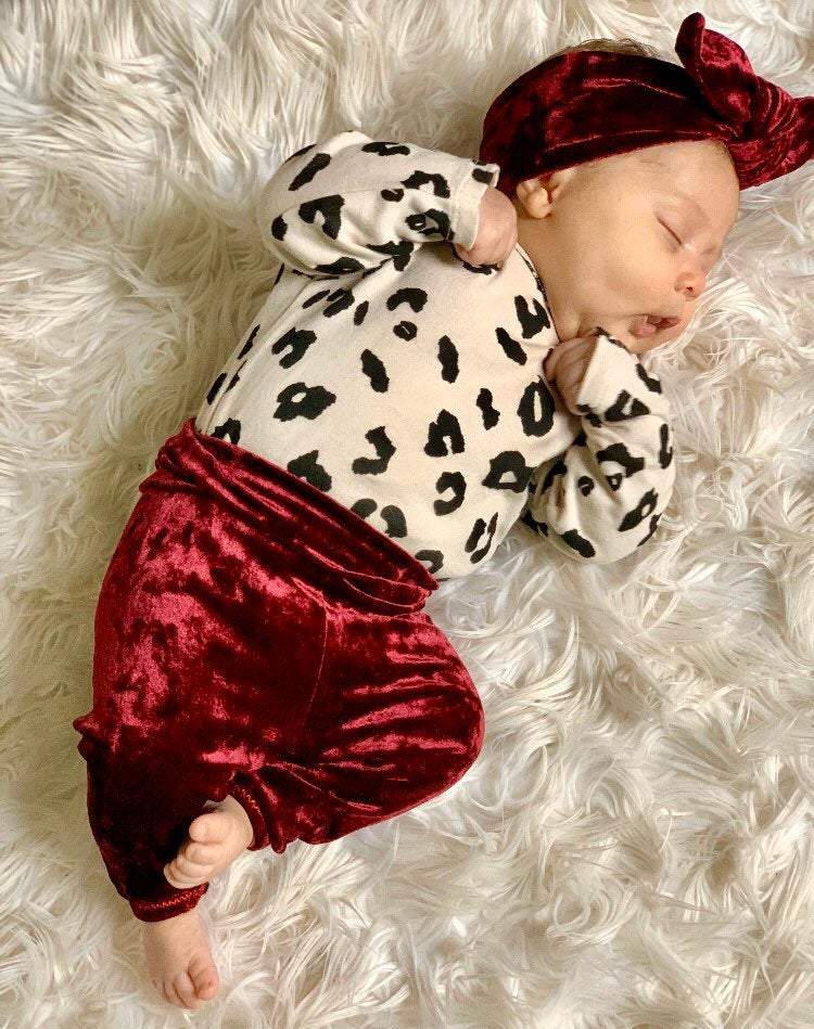 Burgundy Velvet Leggings