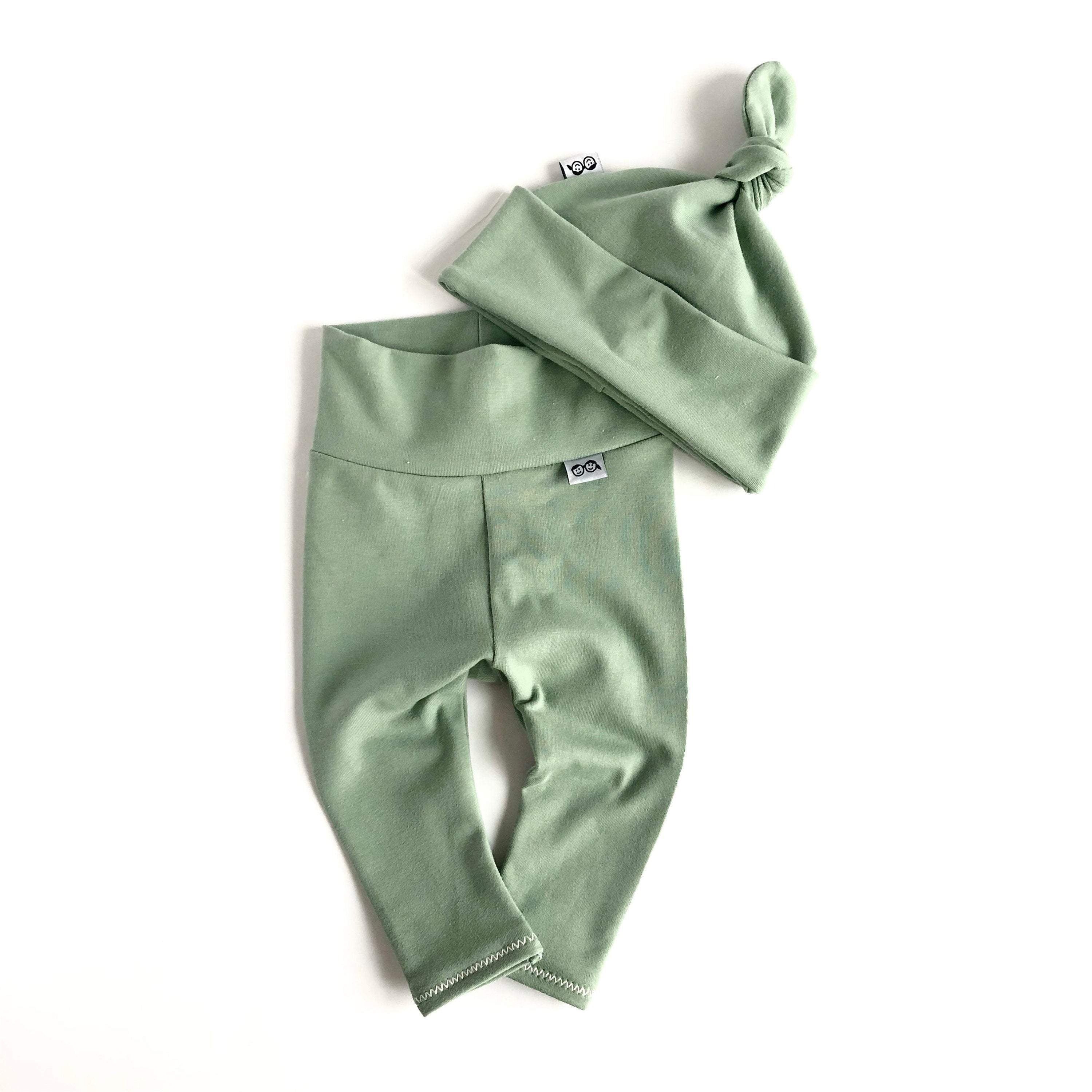 Sage Green Leggings and/or Beanie Knot Hat