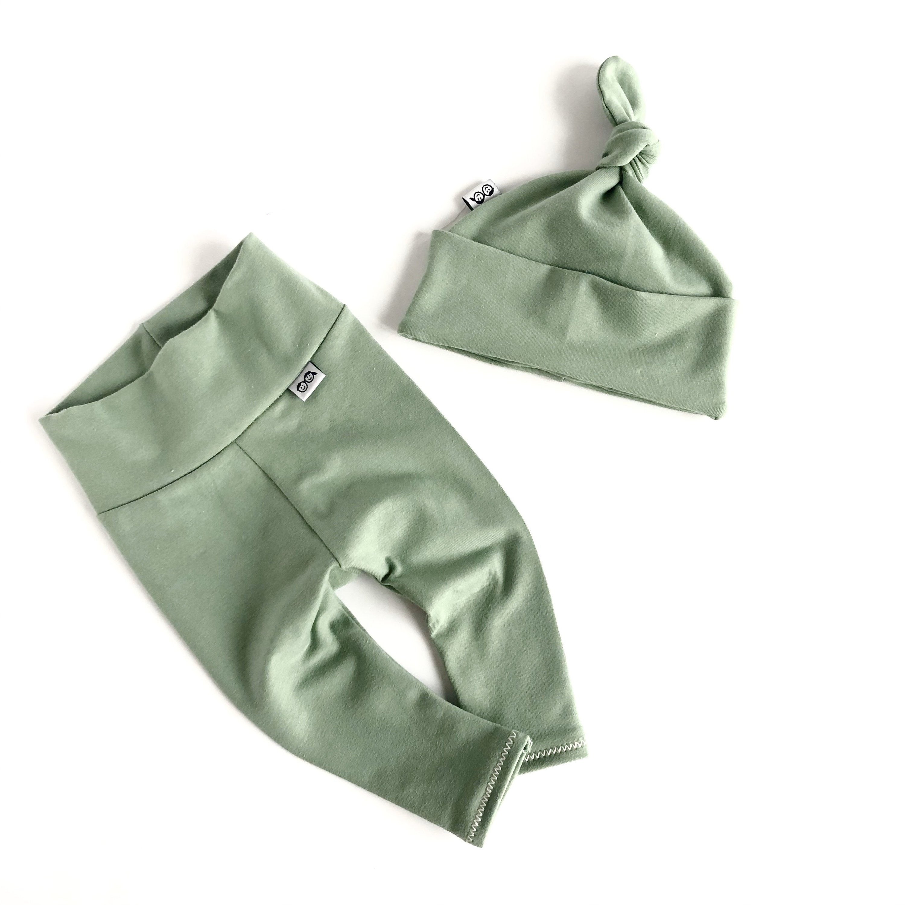 Sage Green Leggings and/or Beanie Knot Hat