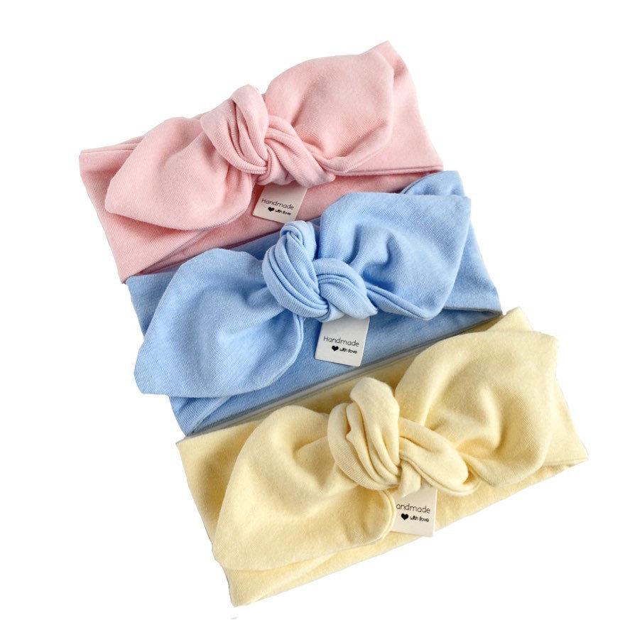 Baby Pink, Light Blue, Butter Yellow - Top Knot Headbands
