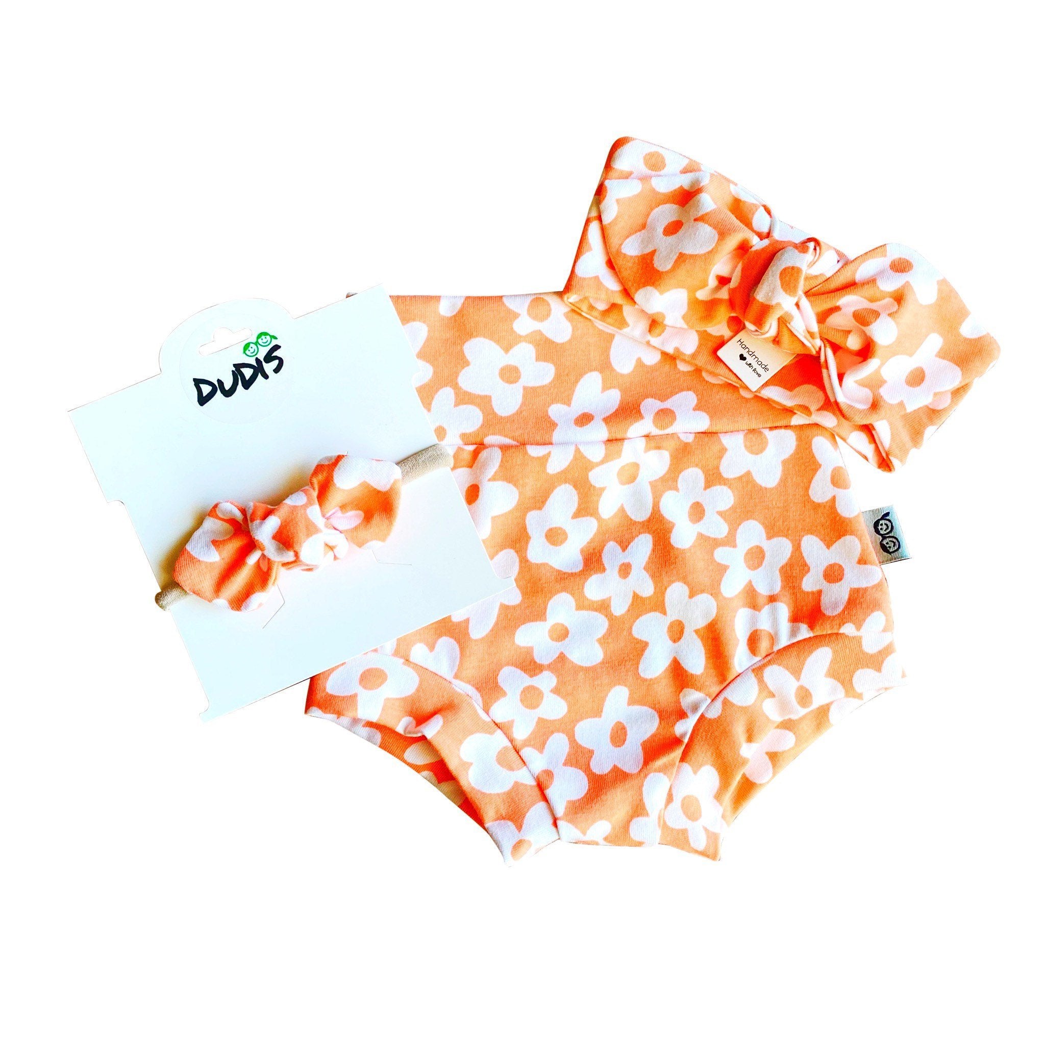 Peach Windy Flower Bummies and/or Headbands