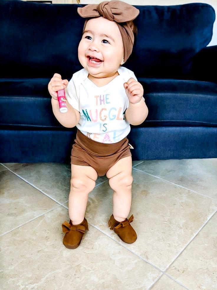 Baby Girl in Mocha Top Knot Headband