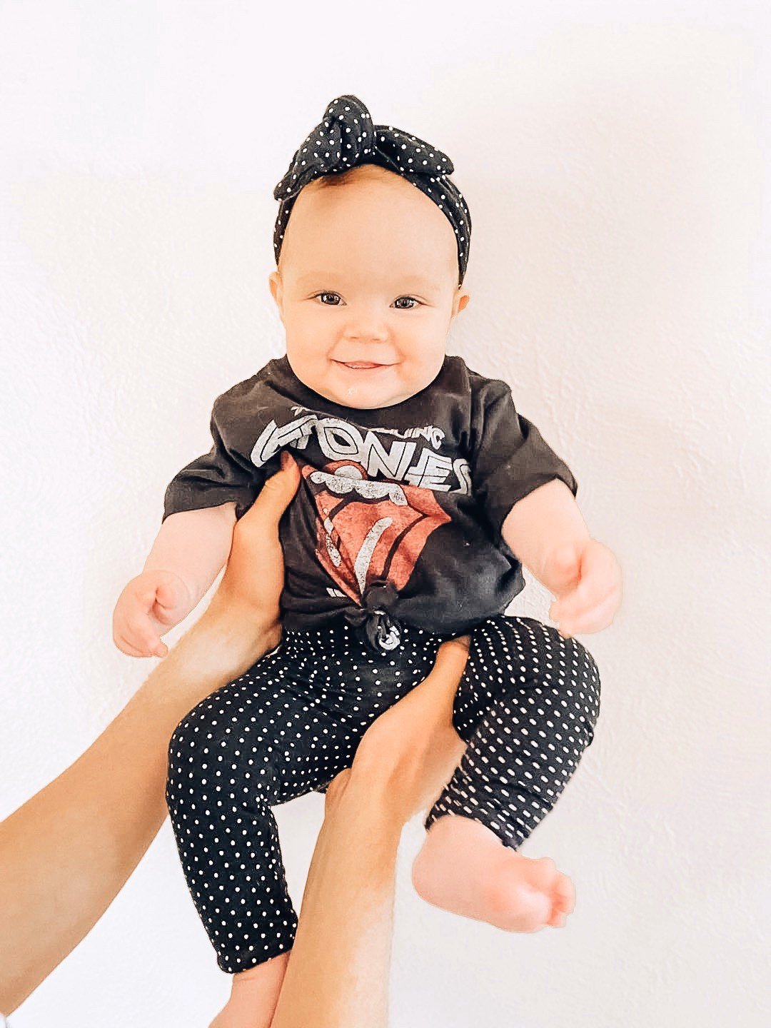 Black and White Polka Dot Leggings and/or Headbands
