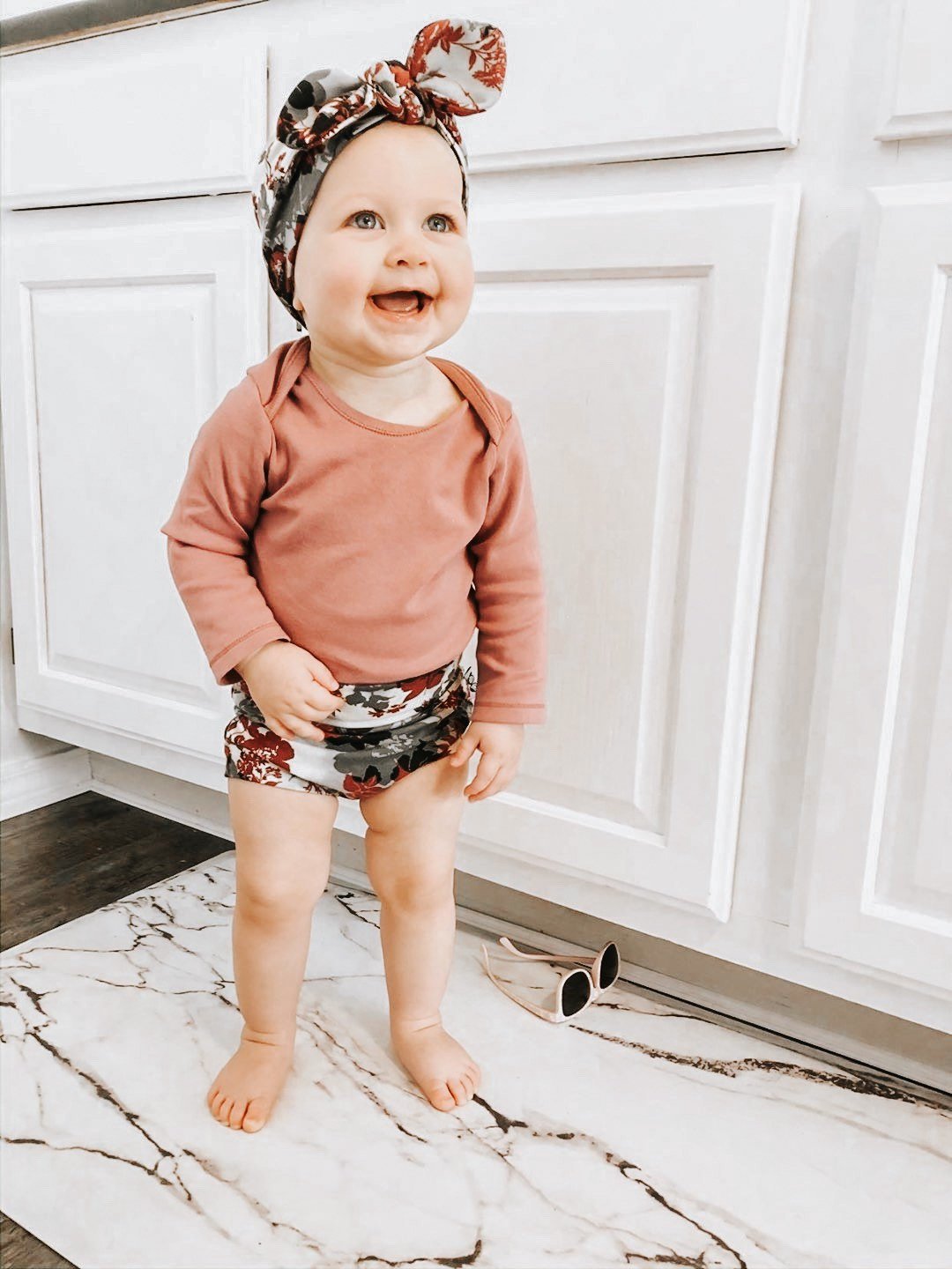 Organic Cotton Floral Bummies and Headbands