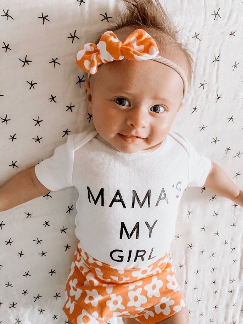 Peach Windy Flower Bummies and/or Headbands