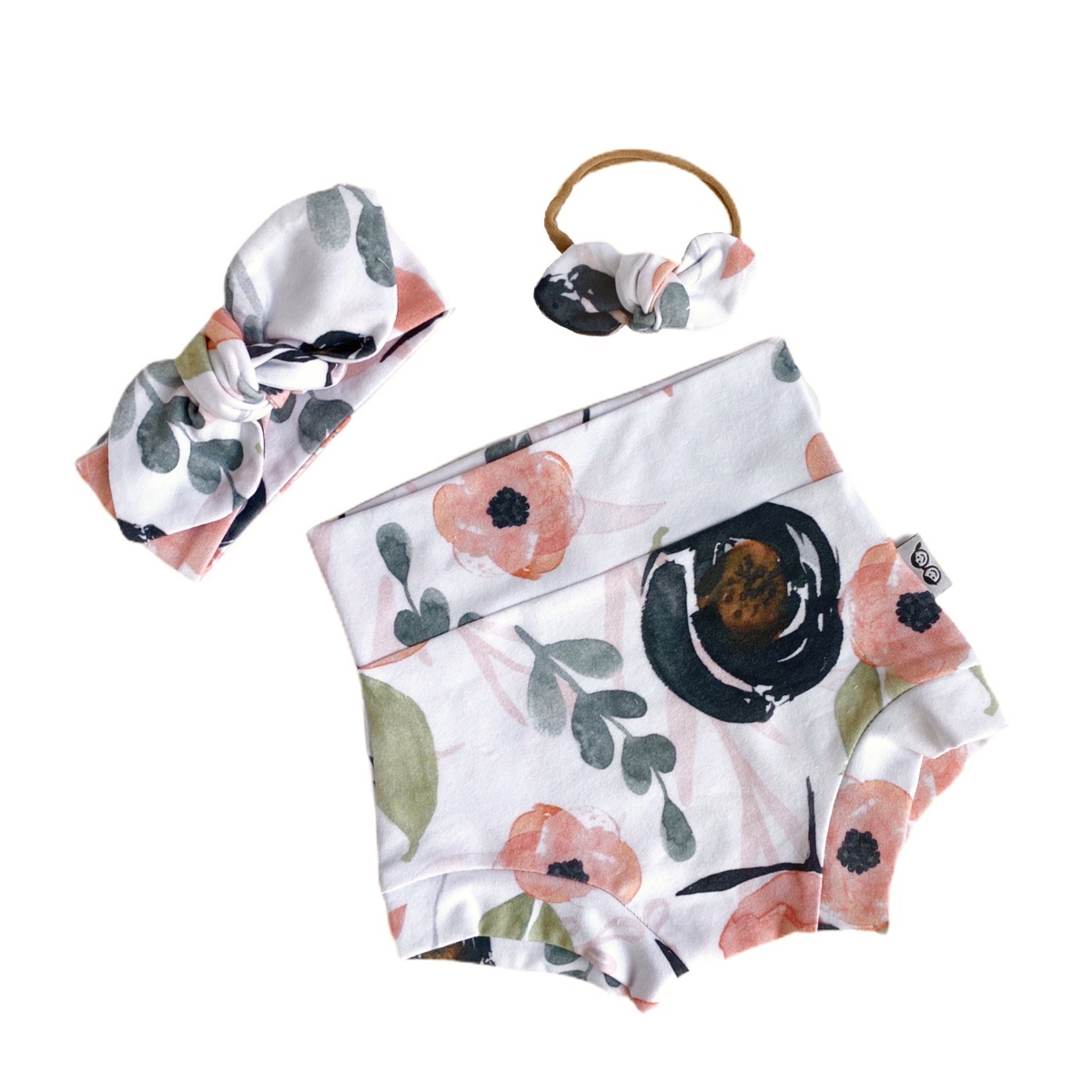 Watercolor Floral Bummies and/or Headbands