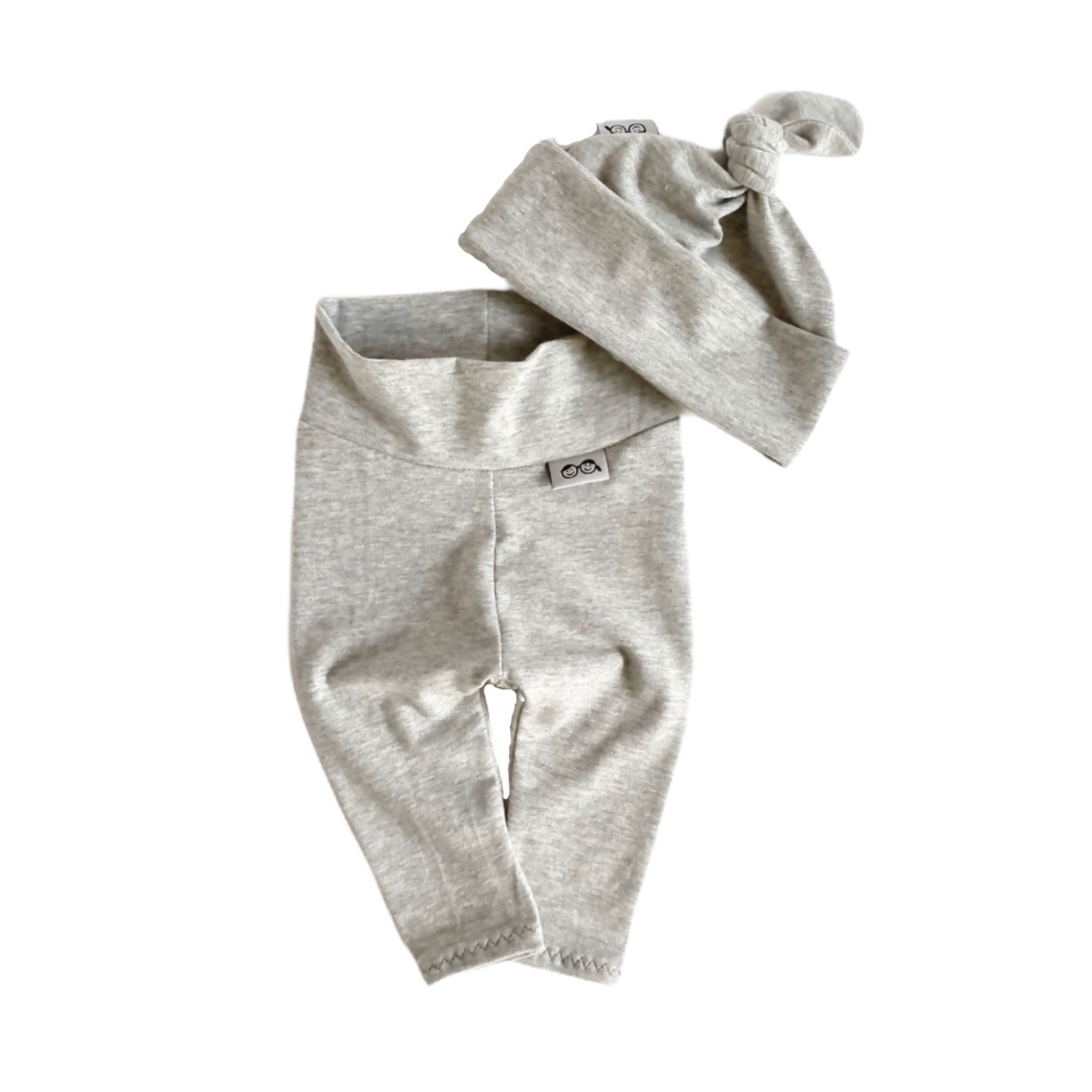 Light Heather Grey Leggings and/or Beanie Knot Hat