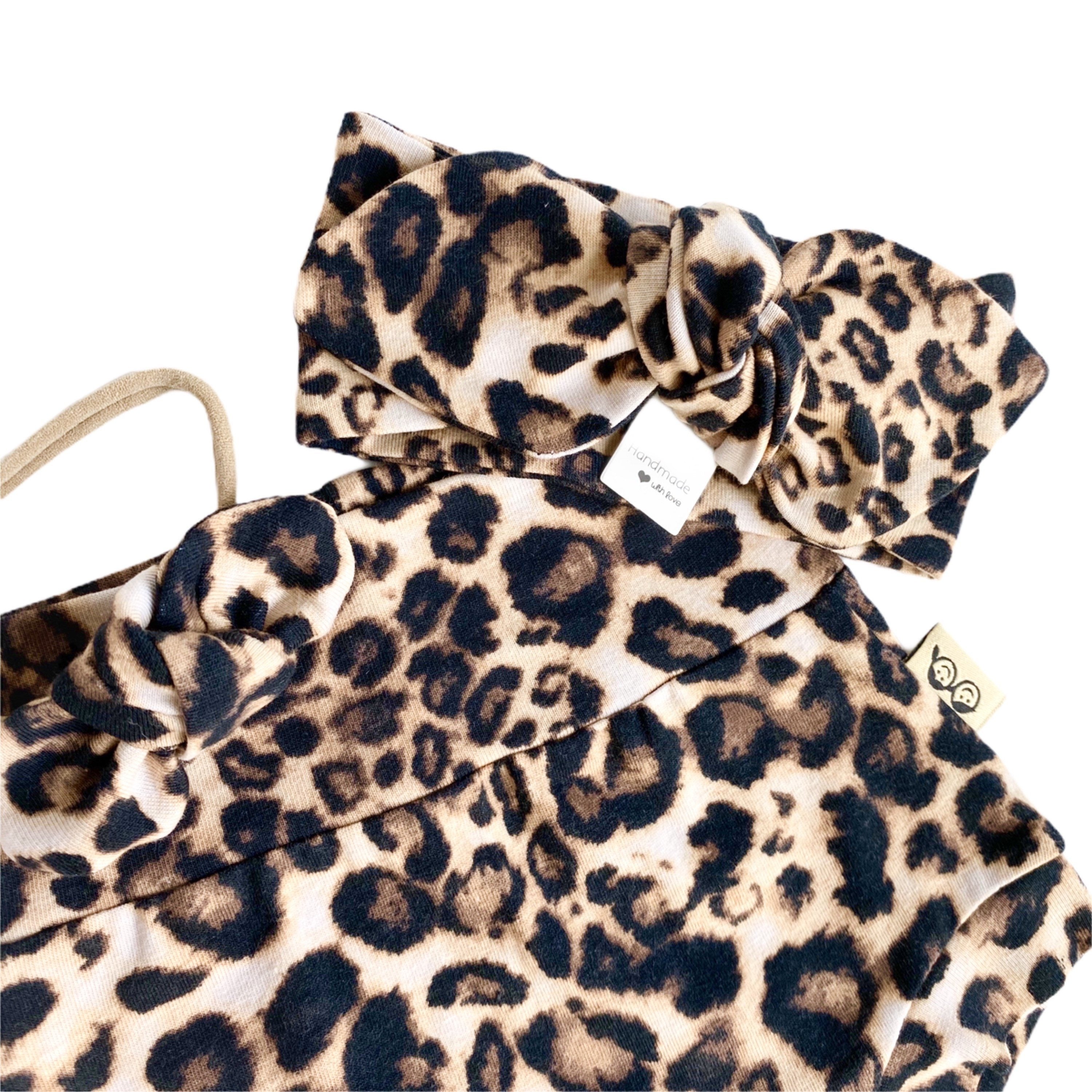 Tan Black Leopard Spot Bummies and/or Headband